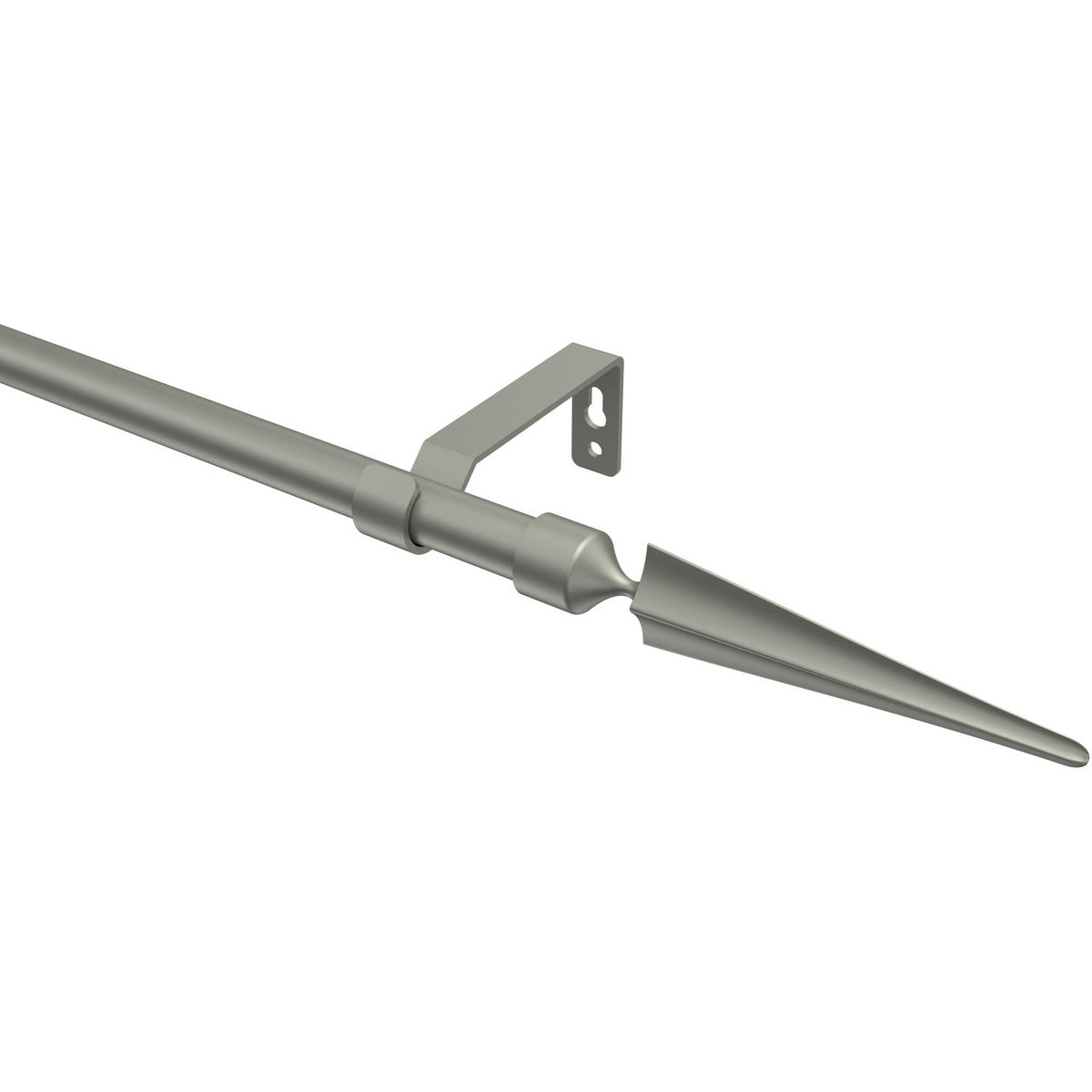 GARDINENSTANGE Olymp Lorenzo 180 cm, 1-läufig (ohne Ringe), 16 mm Ø Chrom matt - Chromfarben/Nickelfarben, Metall (180cm) - INTERDECO