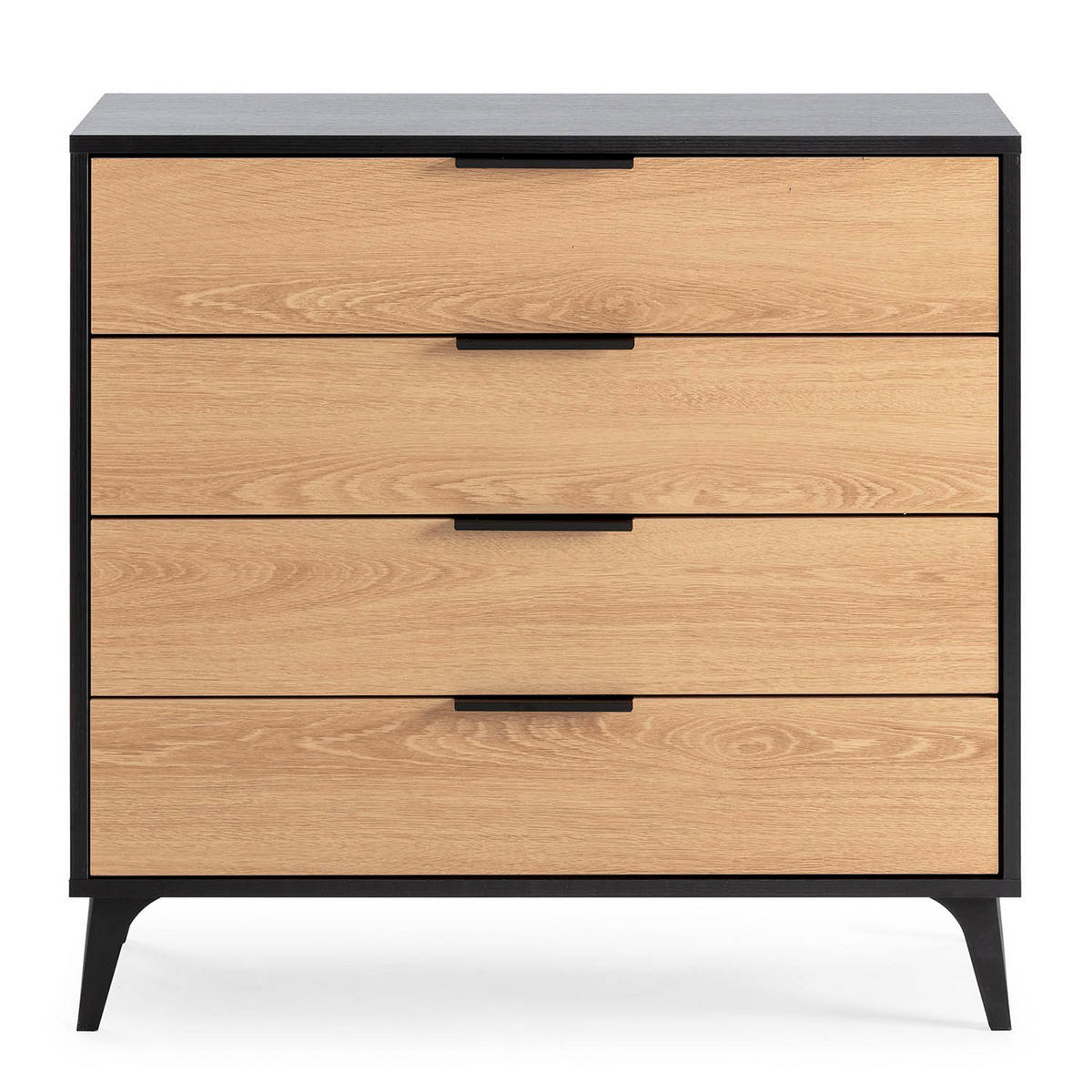 KOMMODE 80/76/40 Kalma Schwarz/Eichenfarbe - Schwarz, Holzwerkstoff (80/76/40cm)
