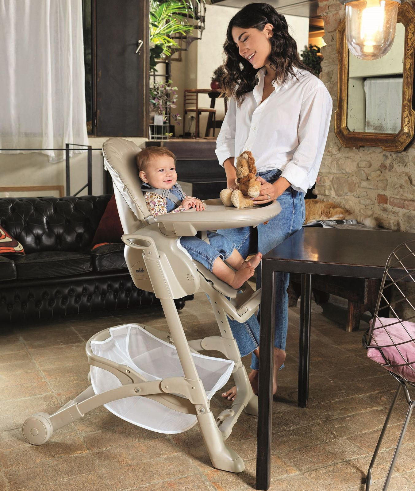 HOCHSTUHL Istante für 0-36 Monate | Beige | 8-fach höhenverstellbar - Beige, Kunststoff/Textil (59/29/110cm) - Cam il Mondo del Bambino S.p.A.