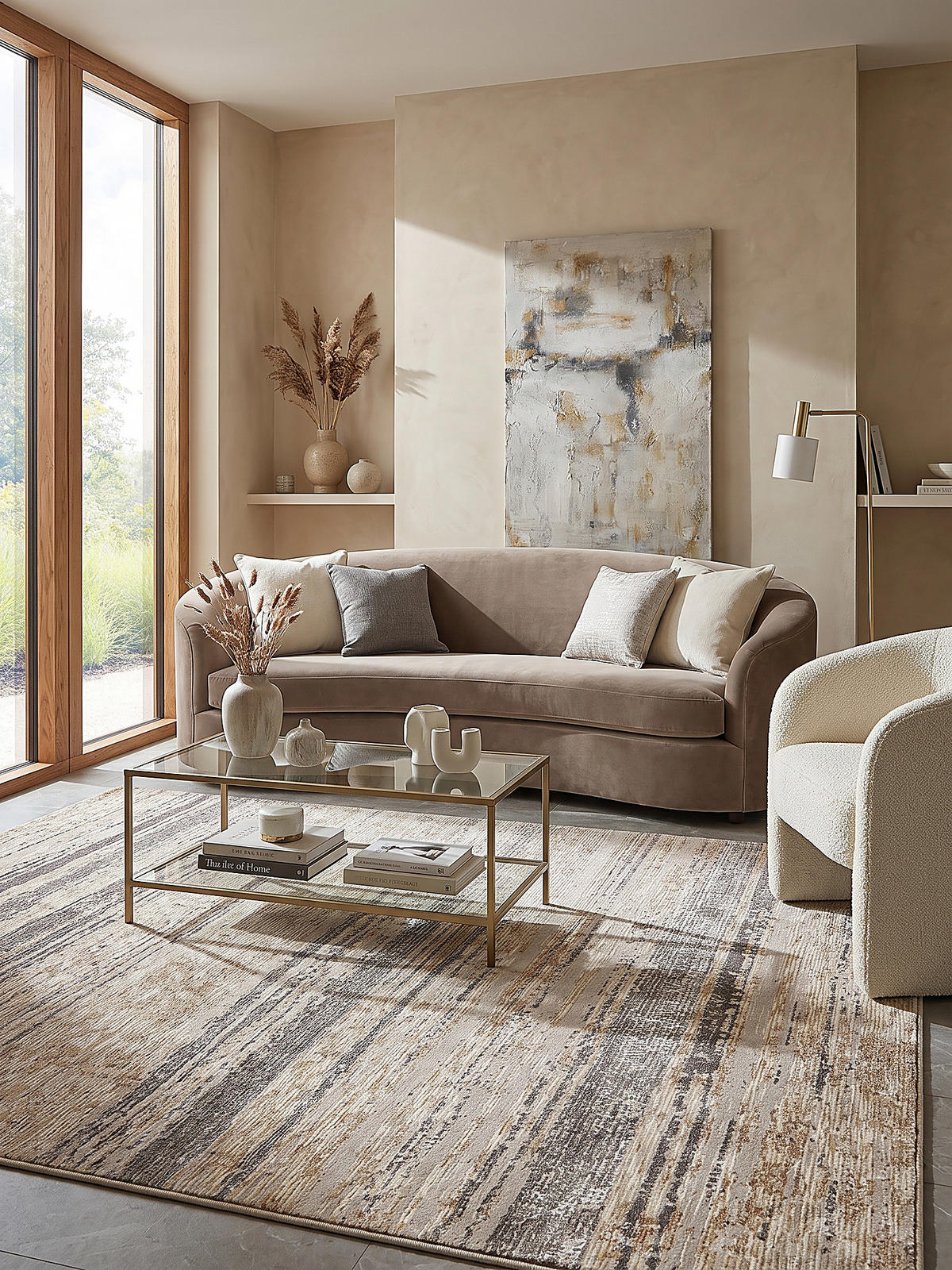 KURZFLORTEPPICH HORNER, Streifen, Natur, 160 x 230 cm - Beige, Textil (160/230cm) - KADIMA DESIGN
