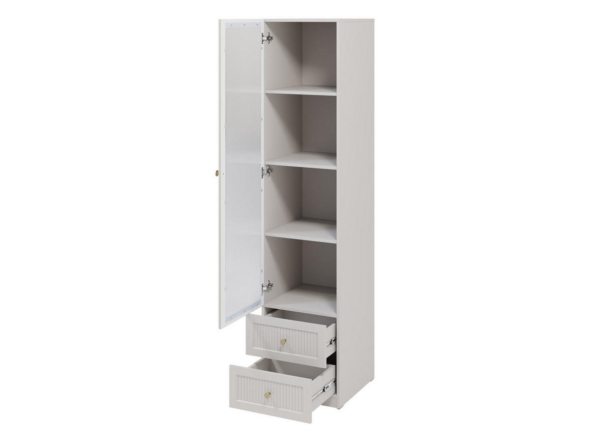 STANDVITRINE Ferena 1D2SZ - Kaschmir/Goldfarben, Holzwerkstoff/Kunststoff (46/201/49cm) - MIRJAN24