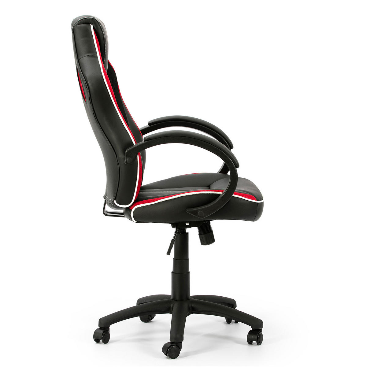 DREHSTUHL Formula Schwarz/Rote - Rot, Fell (68/112/61cm) - VS Venta-stock
