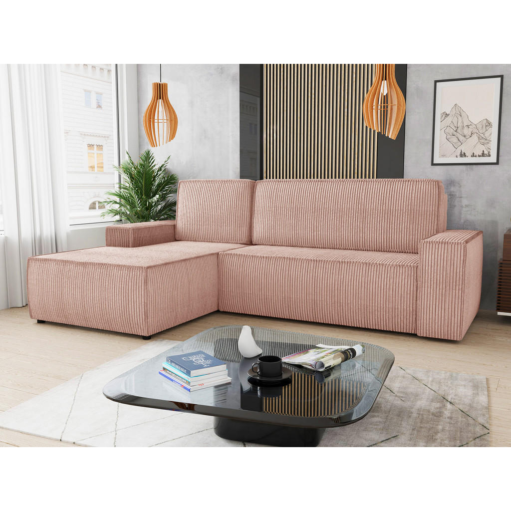 Thumbnail - Sofnet Ecksofa, Rosa, Textil, 5-Sitzer, Ottomane links, L-Form,Rechteckig, 246x144 cm, Wohnzimmer, Sofas & Couches, Wohn...
