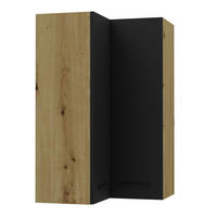 ECKHÄNGESCHRANK Bonn W14/60 Eiche Artisan / schwarz matt 60 / 60 / 96cm - Schwarz/Eiche Artisan, Holz/Holzwerkstoff (60/96/60cm) - Feldmann-Wohnen