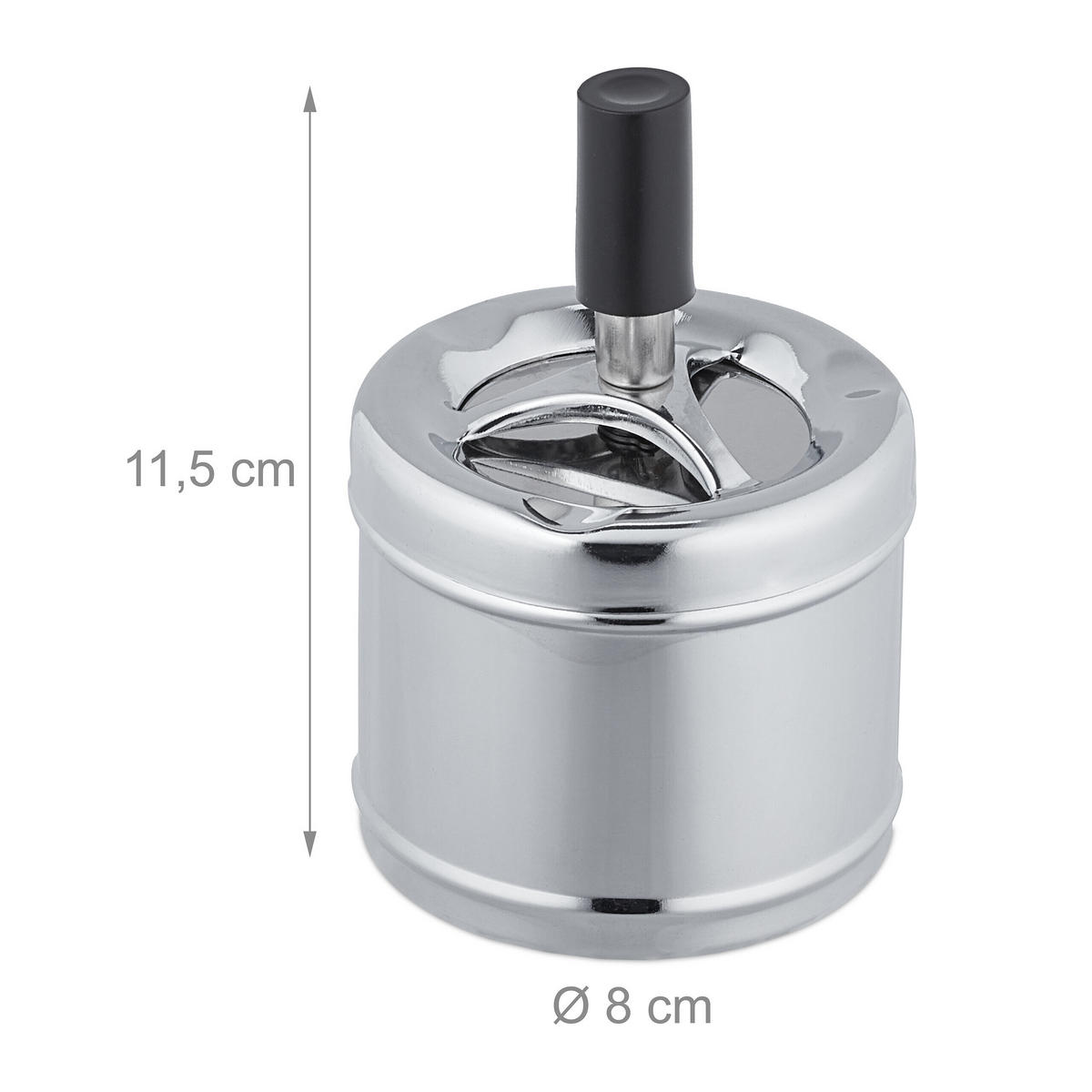 ASCHENBECHER - Silberfarben, Kunststoff/Metall (7.5cm) - Relaxdays