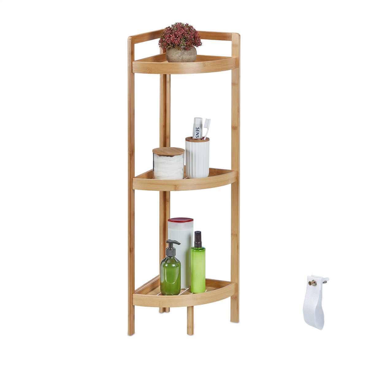 ECKREGAL - Hellbraun, Holz (36.5/90/26cm) - Relaxdays