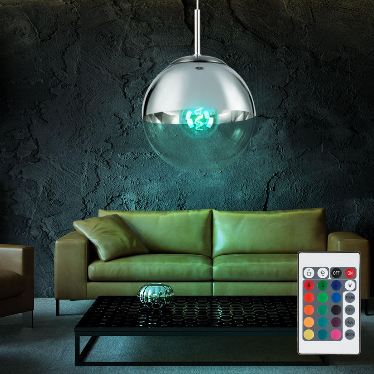 LED HÄNGELEUCHTE VARUS Silber transparent - Silberfarben, Glas (30/30/120cm) - Globo Lighting