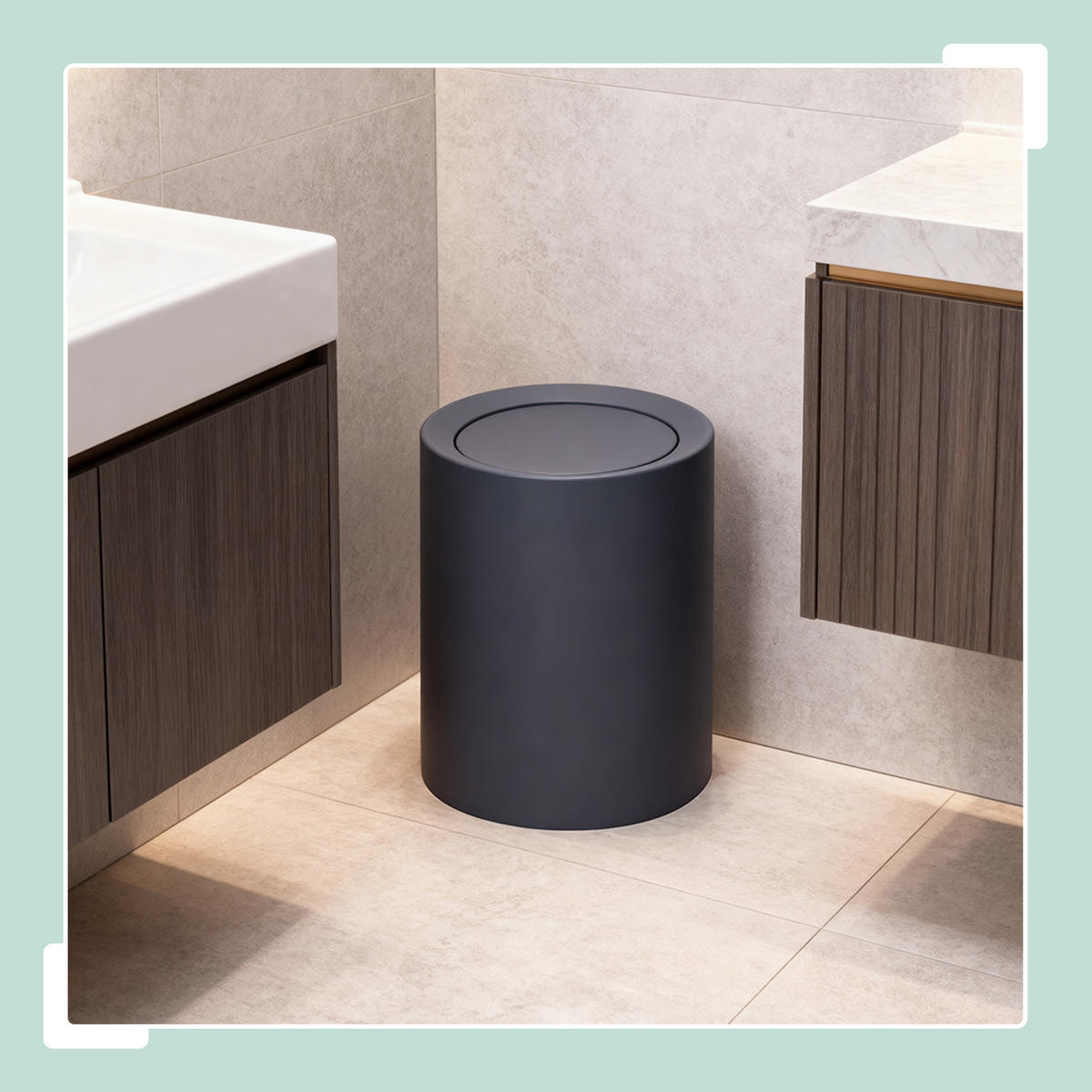 MÜLLEIMER - Anthrazit, Kunststoff (26/31.5/26cm) - Relaxdays