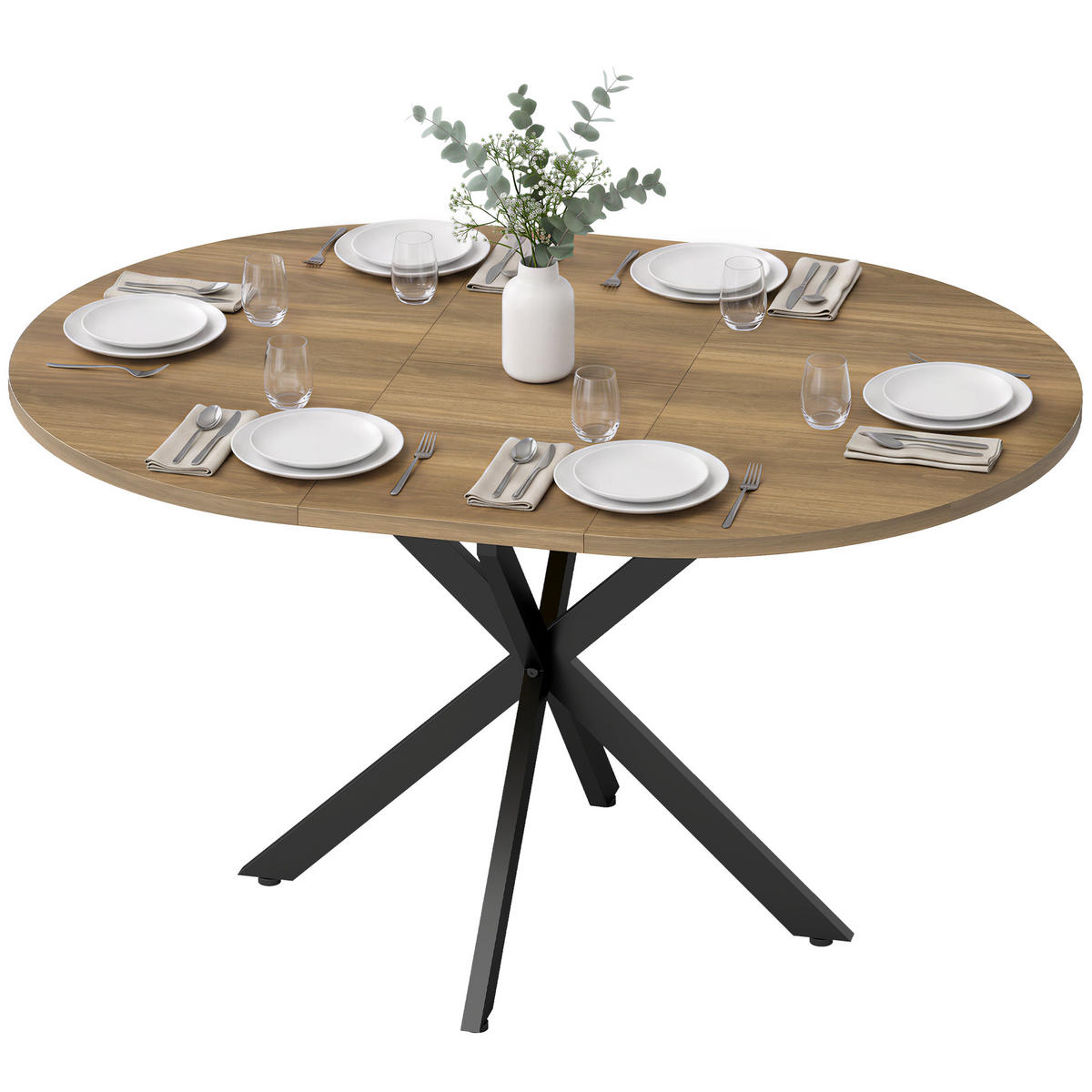 ESSTISCH Braun ausziehbar 135/100/75 cm - Braun, Metall (135/100/75cm) - PANGIVO