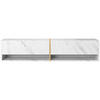 TV-SCHRANK Mirrgo weiße Marmor-Optik 140 cm - Weiß, Holzwerkstoff (140/30/31.6cm) - Selsey