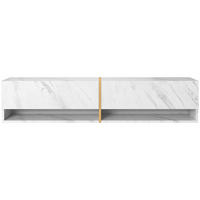 TV-SCHRANK Mirrgo weiße Marmor-Optik 140 cm - Weiß, Holzwerkstoff (140/30/31.6cm) - Selsey
