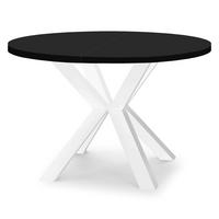 ESSTISCH RAL mit Holzbeinen, Durchmesser: 90 / 140 cm Schwarz / Weiß - Schwarz/Weiß, Holz (90/140/77cm) - Dekori_Interiors