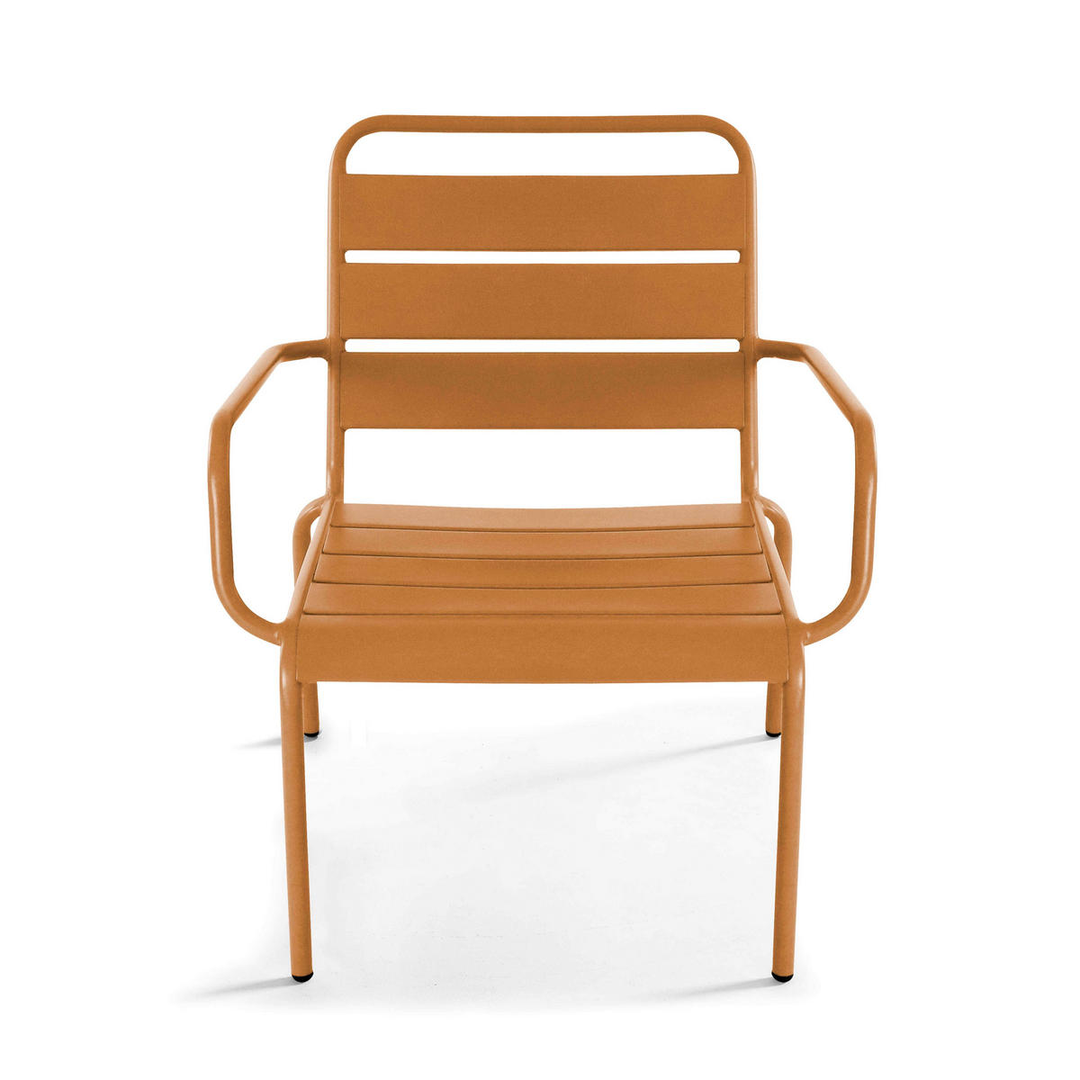 RELAXSESSEL MIT HOCKER 2-tlg., Karamell - Braun, Metall (64/72/60cm) - Oviala