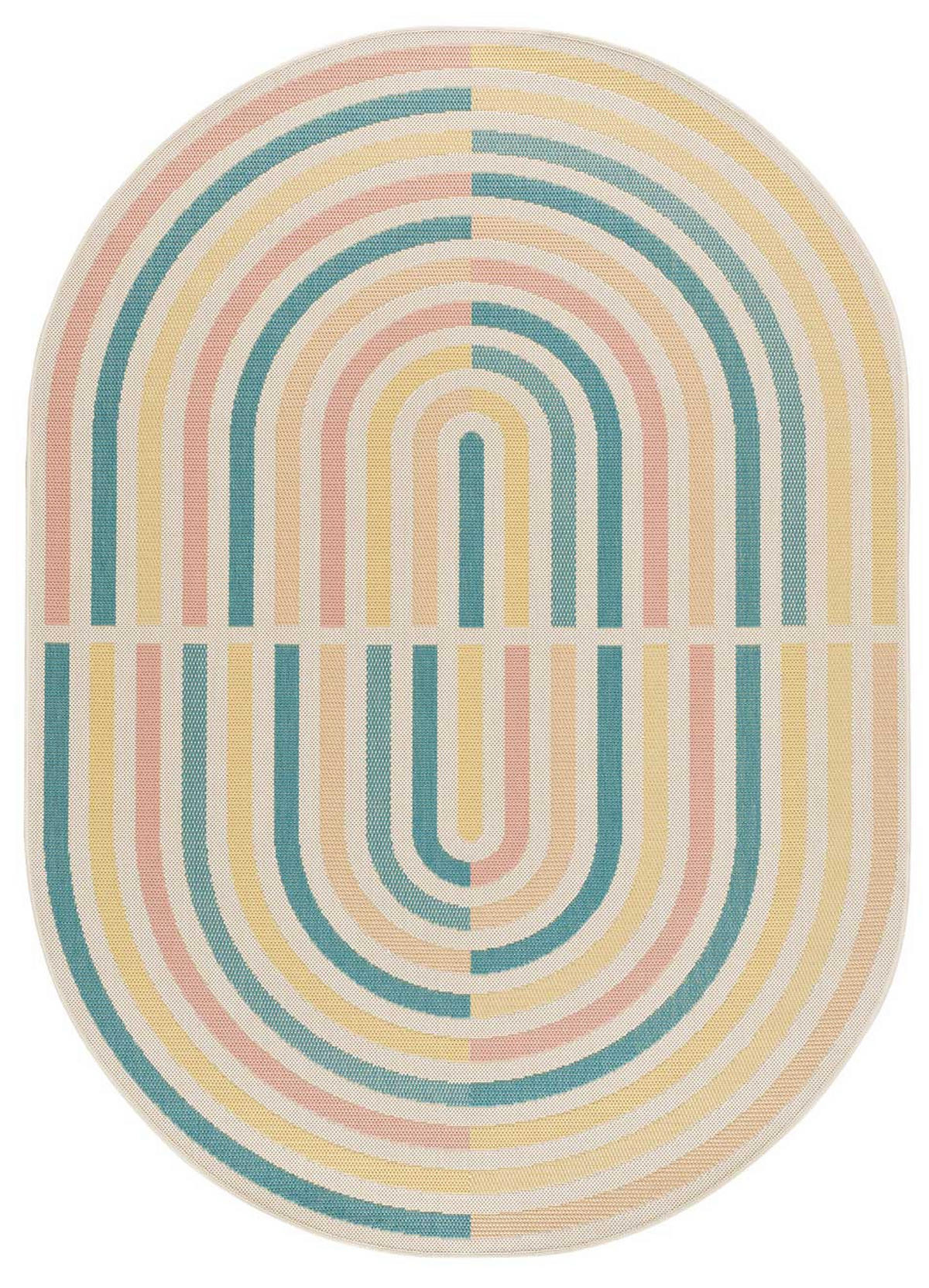 OUTDOORTEPPICH In Pastelltönen Manila 160/229 cm - Pastellblau/Pastellgrün, Kunststoff/Textil (160/229cm) - Atticgo
