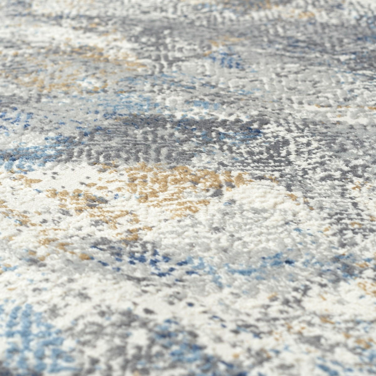 KOBEREC béžový krémový abstraktní - 120 x 170 cm - šedá, textil (120/170cm) - Mazovia