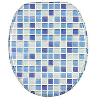 WC-SITZ mit Absenkautomatik Mosaik Blau - Blau, Holzwerkstoff (38/6/47cm) - Sanilo