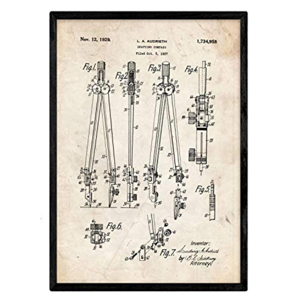 POSTER Patent Compas A3 Rahmenlos - Klar, Papier (29.7/5/42cm) - Nacnic