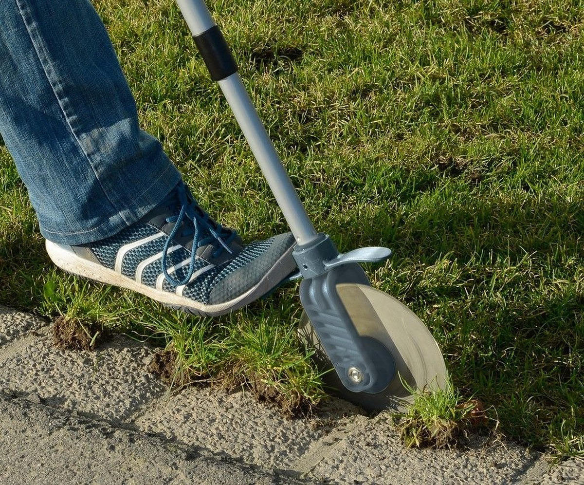 RASENKANTEN-ROLLER Rasenschneider - Silberfarben, Metall (5.5/139/15cm)