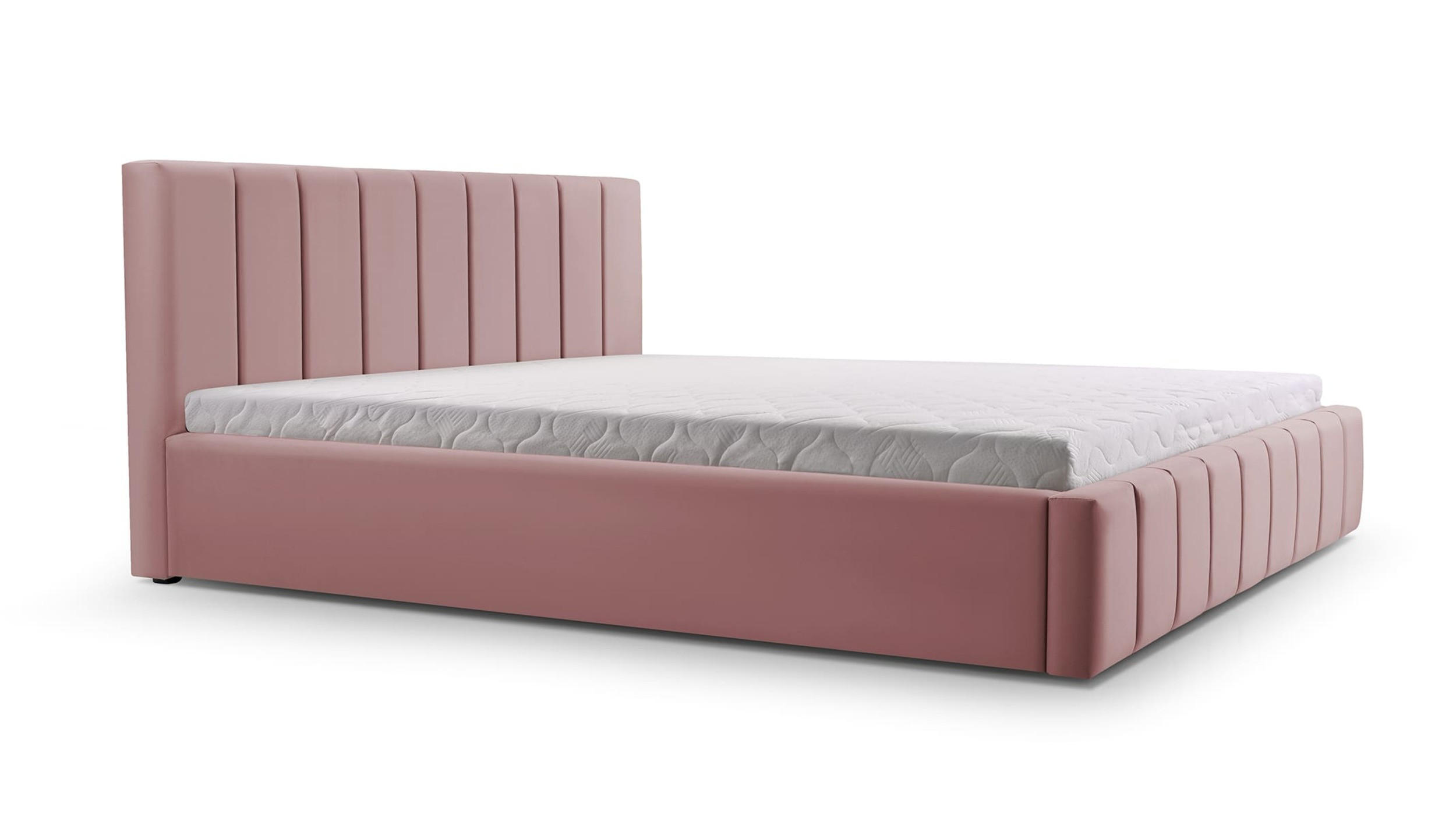 POLSTERBETT Bett 01 - 140x200 - Misty Rose - Rosa, Holz/Textil (140/200cm) - Möblo