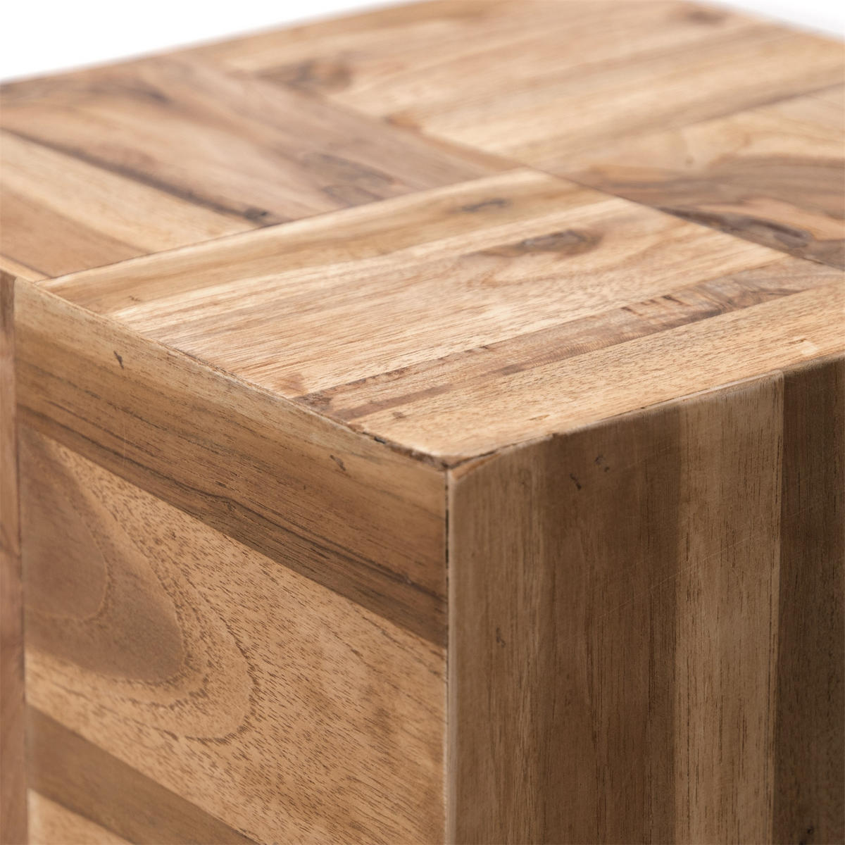 BEISTELLTISCH Cubes Teak Massivholz naturfarben - Naturfarben, Holz (30/30/45cm) - CREEDWOOD