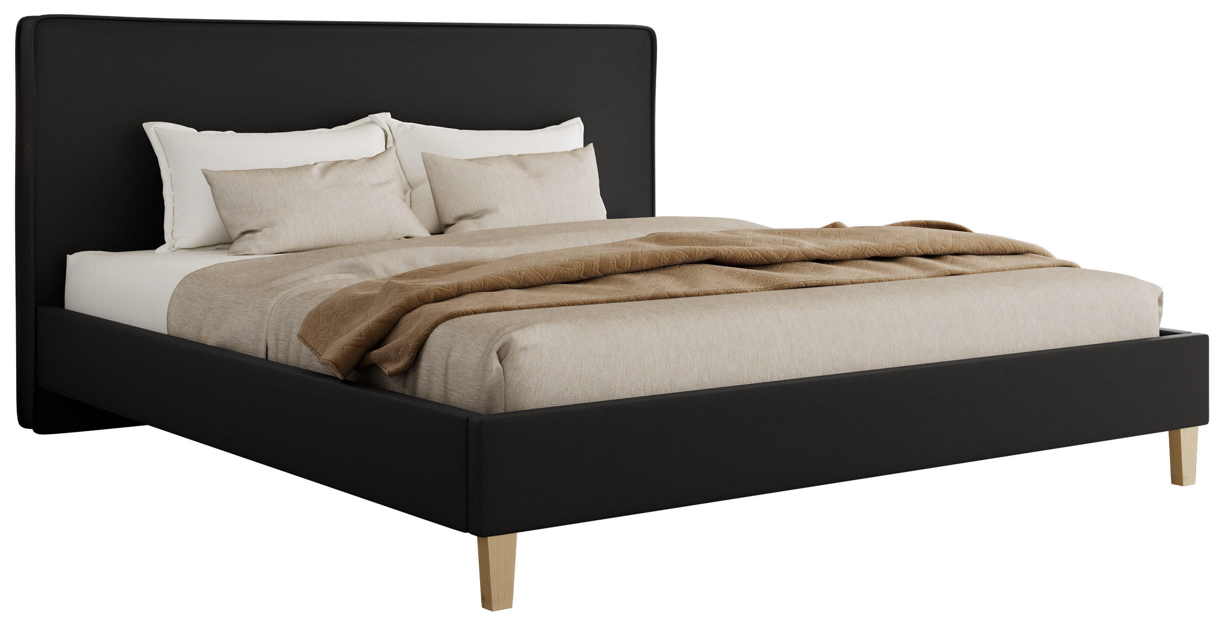 MKS Polsterbett Schwarz 180x200 cm