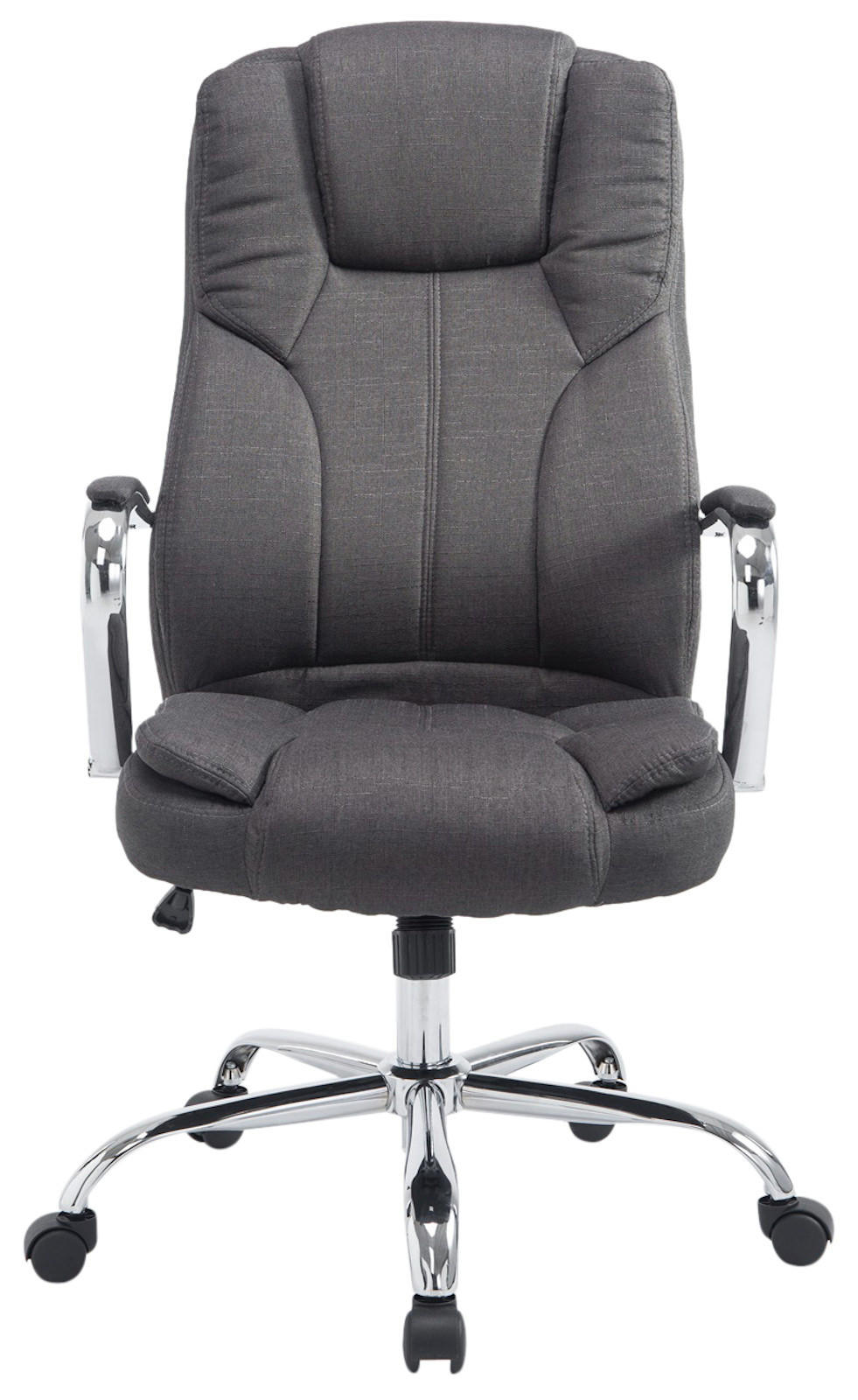 BÜROSTUHL JUBEL Stoff 115x62x70 Dunkelgrau Stoff Metall - Dunkelgrau, Textil/Metall (62/115/70cm) - DELUKE