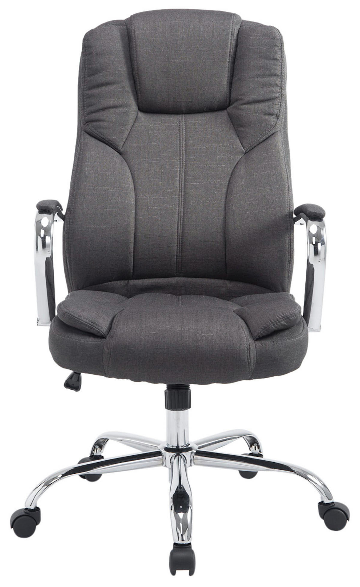 BÜROSTUHL JUBEL Stoff 115x62x70 Dunkelgrau Stoff Metall - Dunkelgrau, Textil/Metall (62/115/70cm) - DELUKE