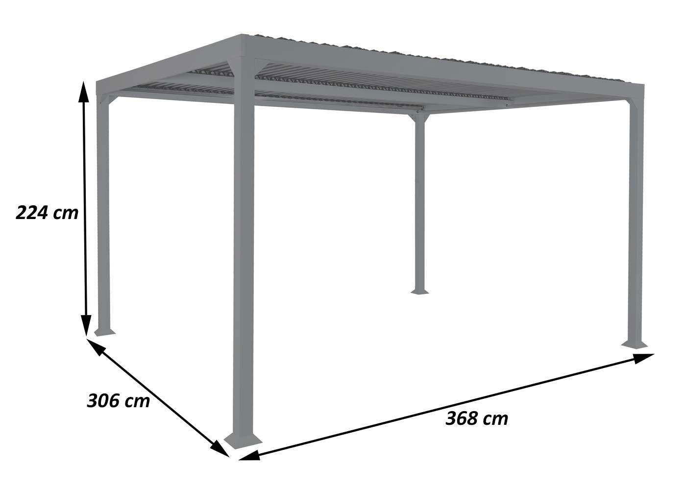 PERGOLA Anthrazit - Anthrazit, Metall (306/224/368cm) - MCW