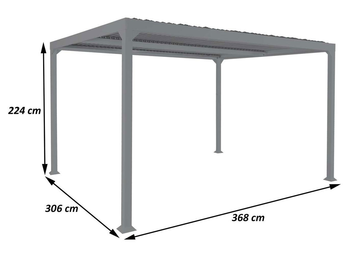PERGOLA Anthrazit - Anthrazit, Metall (306/224/368cm) - MCW