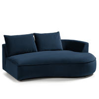 OTTOMANE - modular - Schwarz/Dunkelblau, Kunststoff/Textil (196/82/146cm) - home24