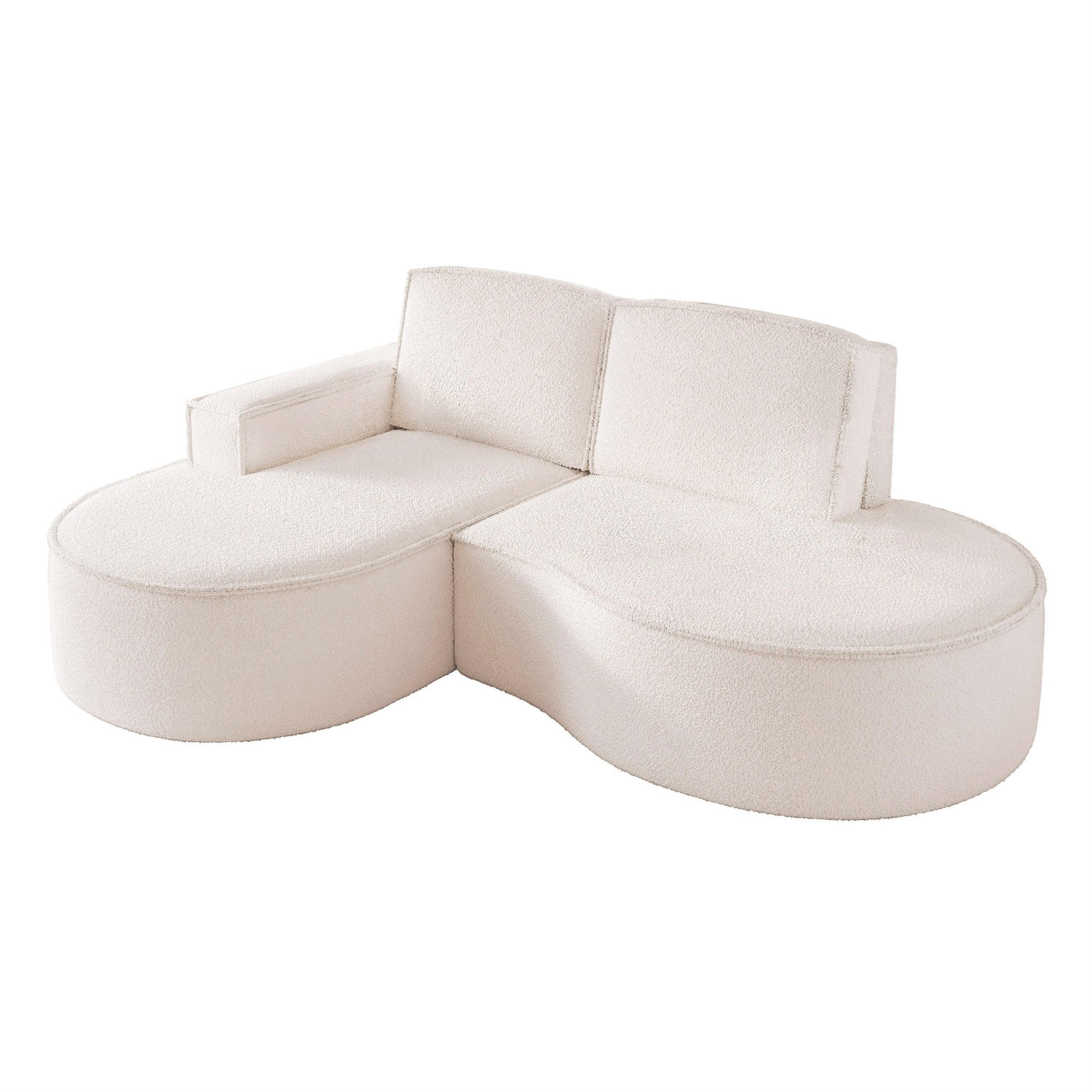 Fun Möbel Ecksofa Creme 277x156 cm