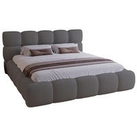 DOPPELBETT 200x200 Lucca mit Bettkasten, Stoff Bouclé, Grau - Grau, Holz/Textil (200/200cm) - Emporius