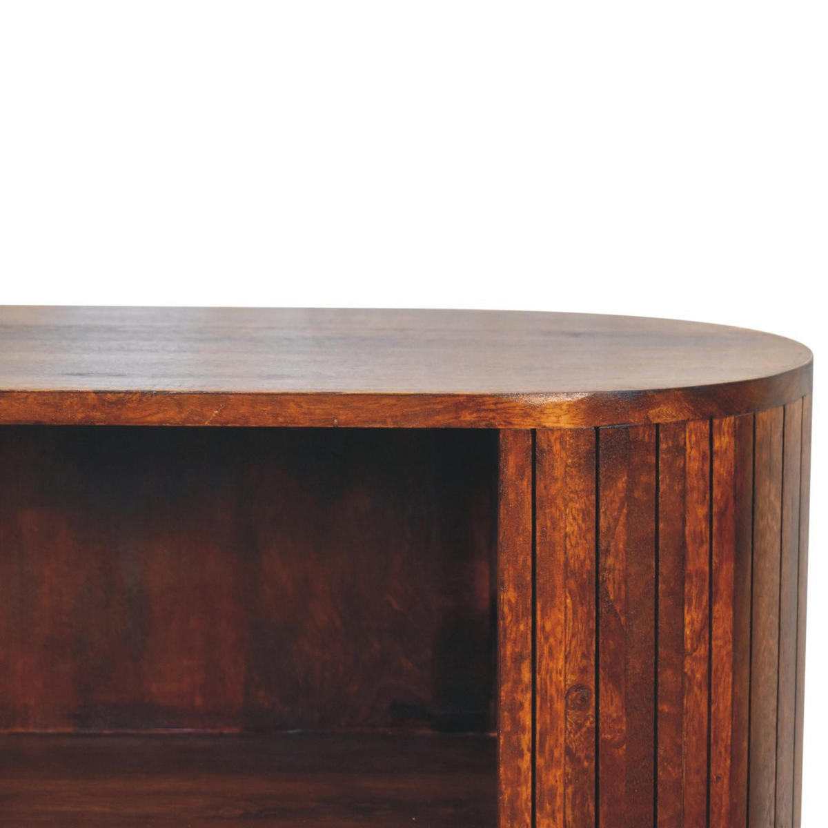 SCHRANK Cortez Kastanie Offen, 3 Offene Regale, Dunkelbraun - Dunkelbraun, Mangoholz/Holz (90/100/35cm) - Artisan Furniture