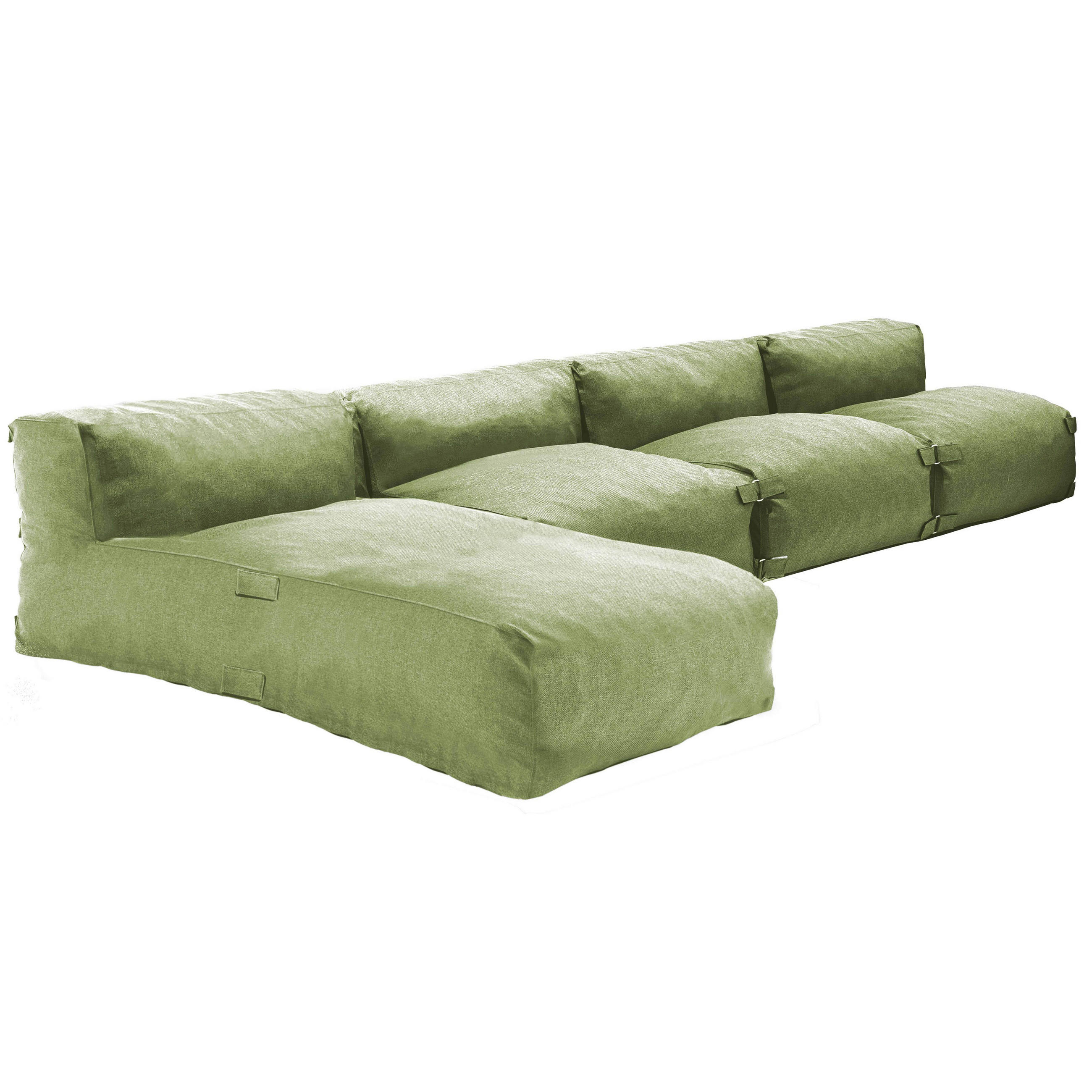 GARTENSOFA mit 4 Sitzplätzen, Kaktusgrünen - Grün, Textil - Oviala
