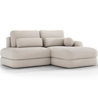 ECKSOFA RIPELI L-Form mit Schlaffunktion & Bettkasten – Modernes 3-Sitzer Sofa, Wellenfederung, 217 × 175 cm - Schwarz/Weiß, Kunststoff (175/217cm) - Wohnideebilder