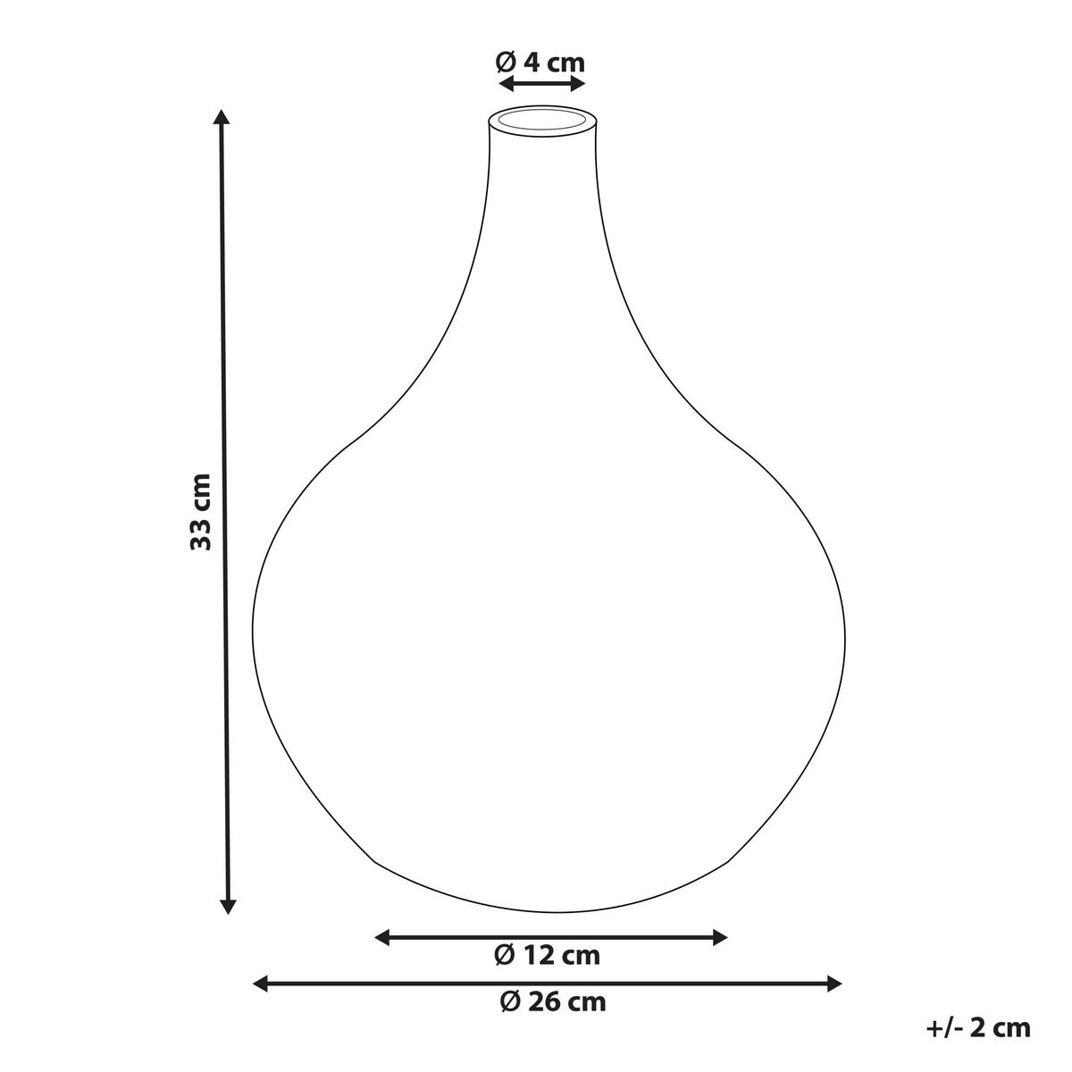 DEKOVASE Terrakotta weiß Simpang - Weiß, Stein (33cm) - Beliani