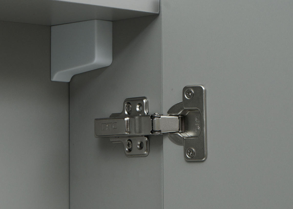 SPIEGELSCHRANK B19B Hochglanz Grau - Grau, Holz (80/70/16cm) - MCW