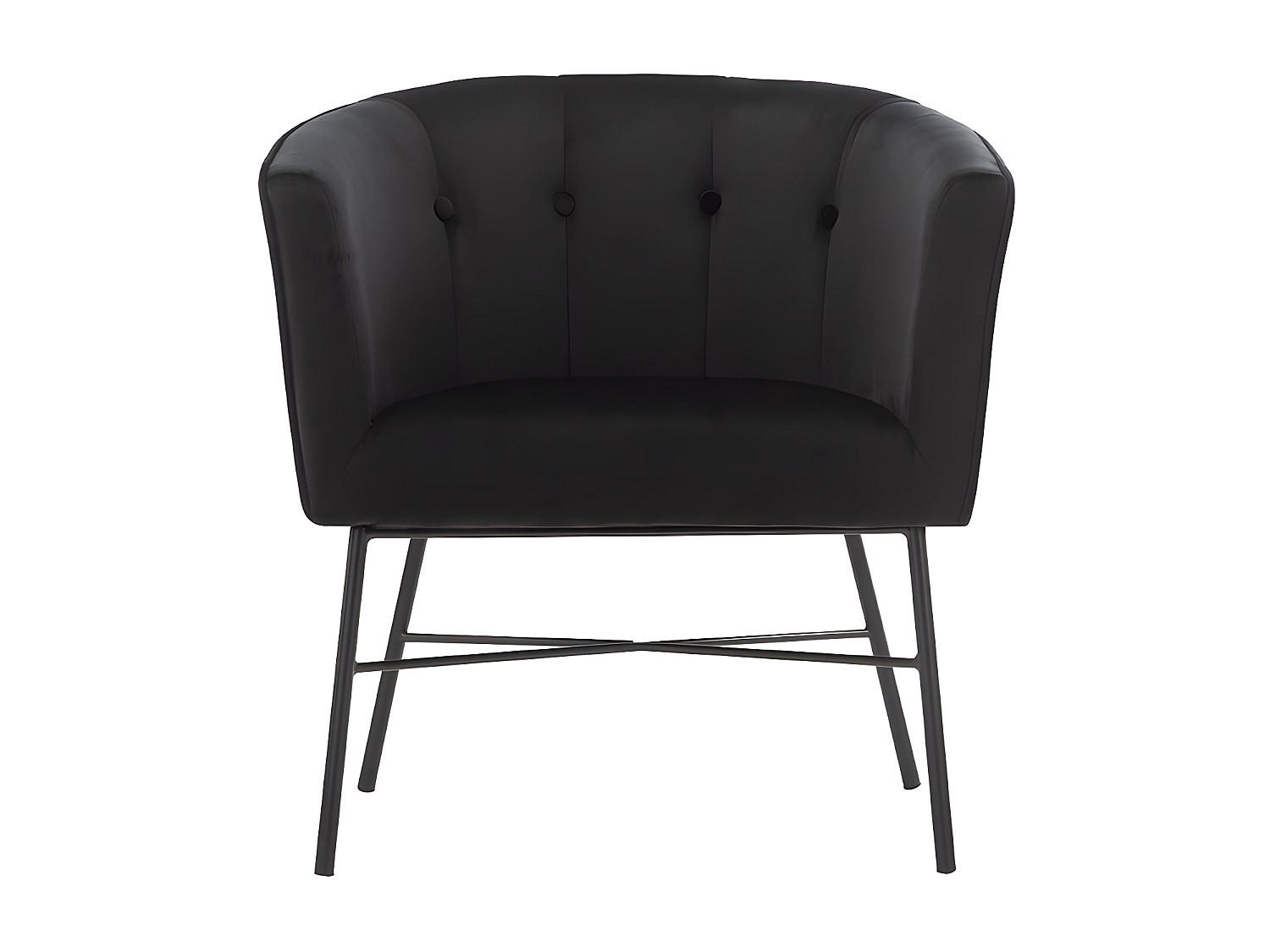 SESSEL mit gerader Rückenlehne - 1 Person - Samt, Stoff - Schwarz - - Schwarz, Textil (70/74/62cm) - Vente-Unique