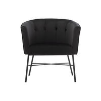 SESSEL mit gerader Rückenlehne - 1 Person - Samt, Stoff - Schwarz - - Schwarz, Textil (70/74/62cm) - Vente-Unique
