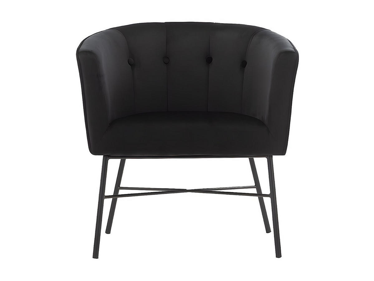 LOUNGE-SESSEL - Samt - Schwarz - FAKART - Schwarz, Textil (70/74/62cm) - Vente-Unique