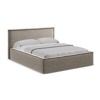 POLSTERBETT mit Bettkasten und Lattenrost 180x228 Grau - Taupe/Schwarz, Kunststoff/Textil (160/200cm) - Makamii