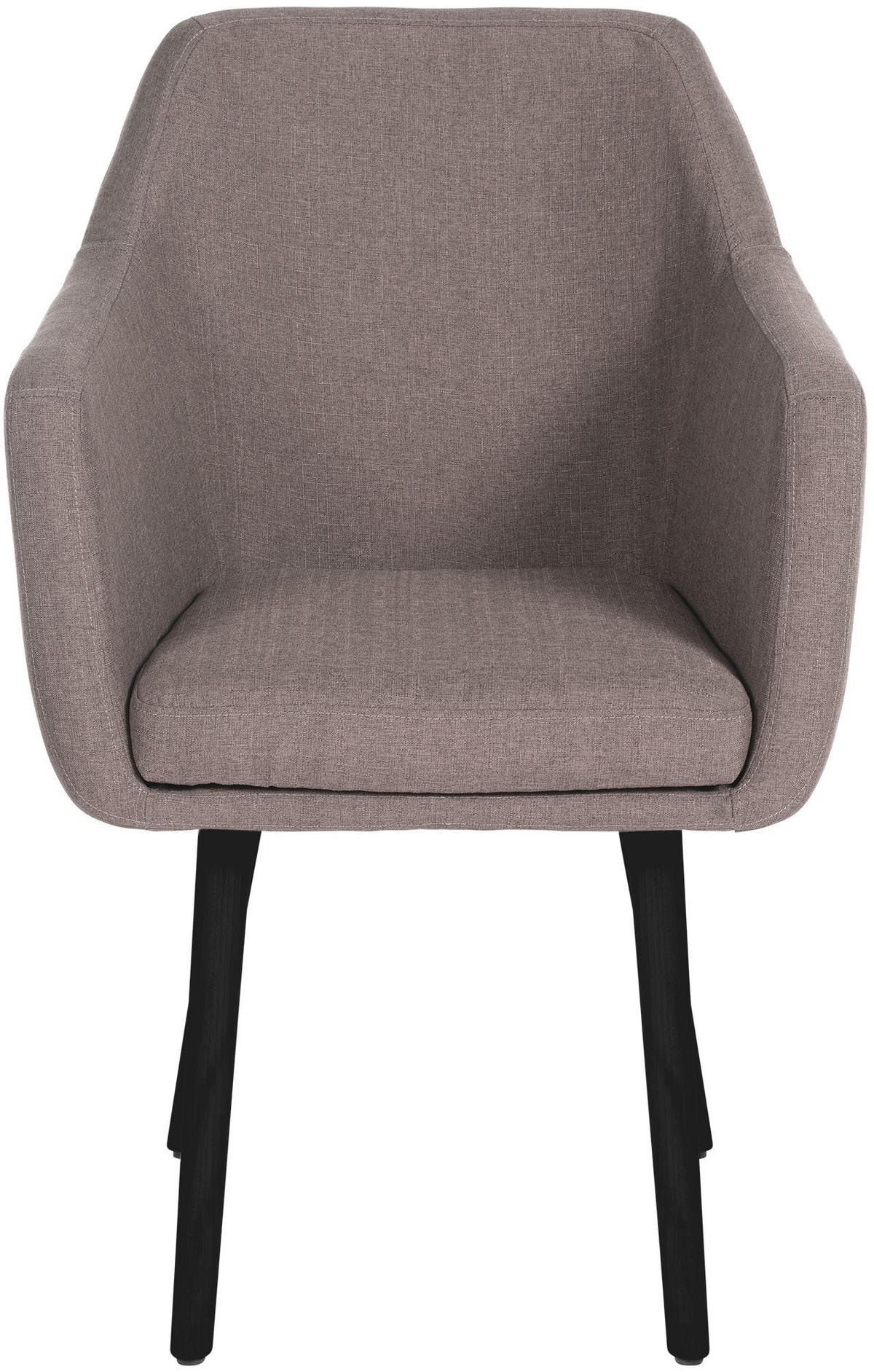 ARMLEHNENSTUHL Stoff taupe - Taupe/Schwarz, Holz/Textil (61/88/57.5cm) - CLP