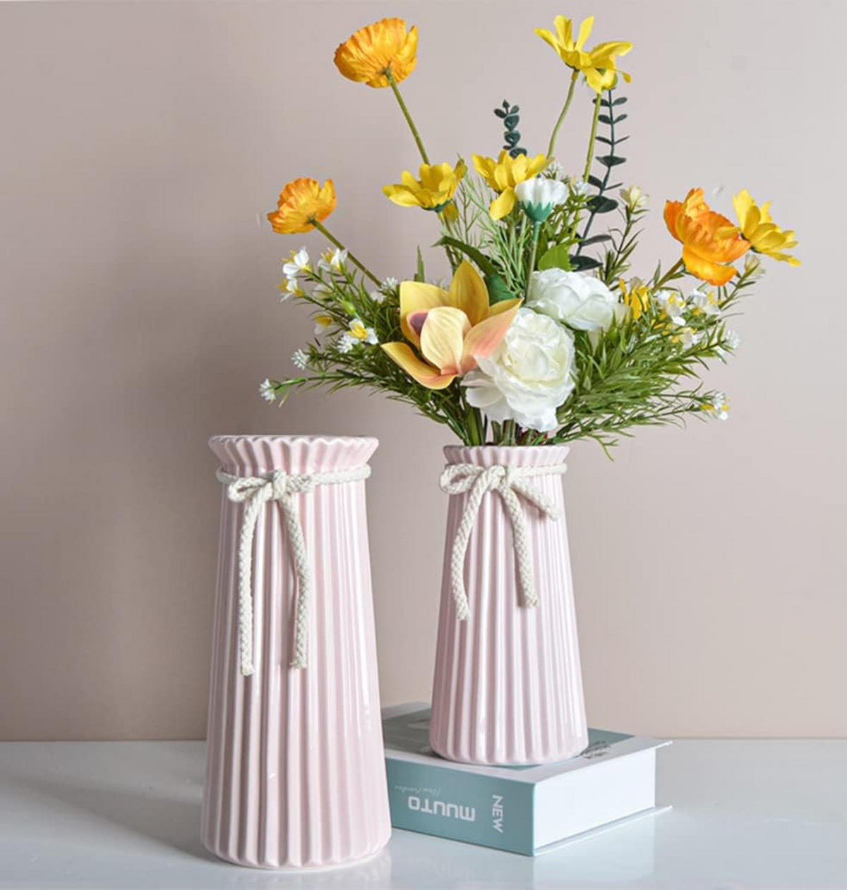VASE 10,3 x 10,3 x 19,5 cm Keramik - Pink, Keramik (10.5cm) - LIBRATON