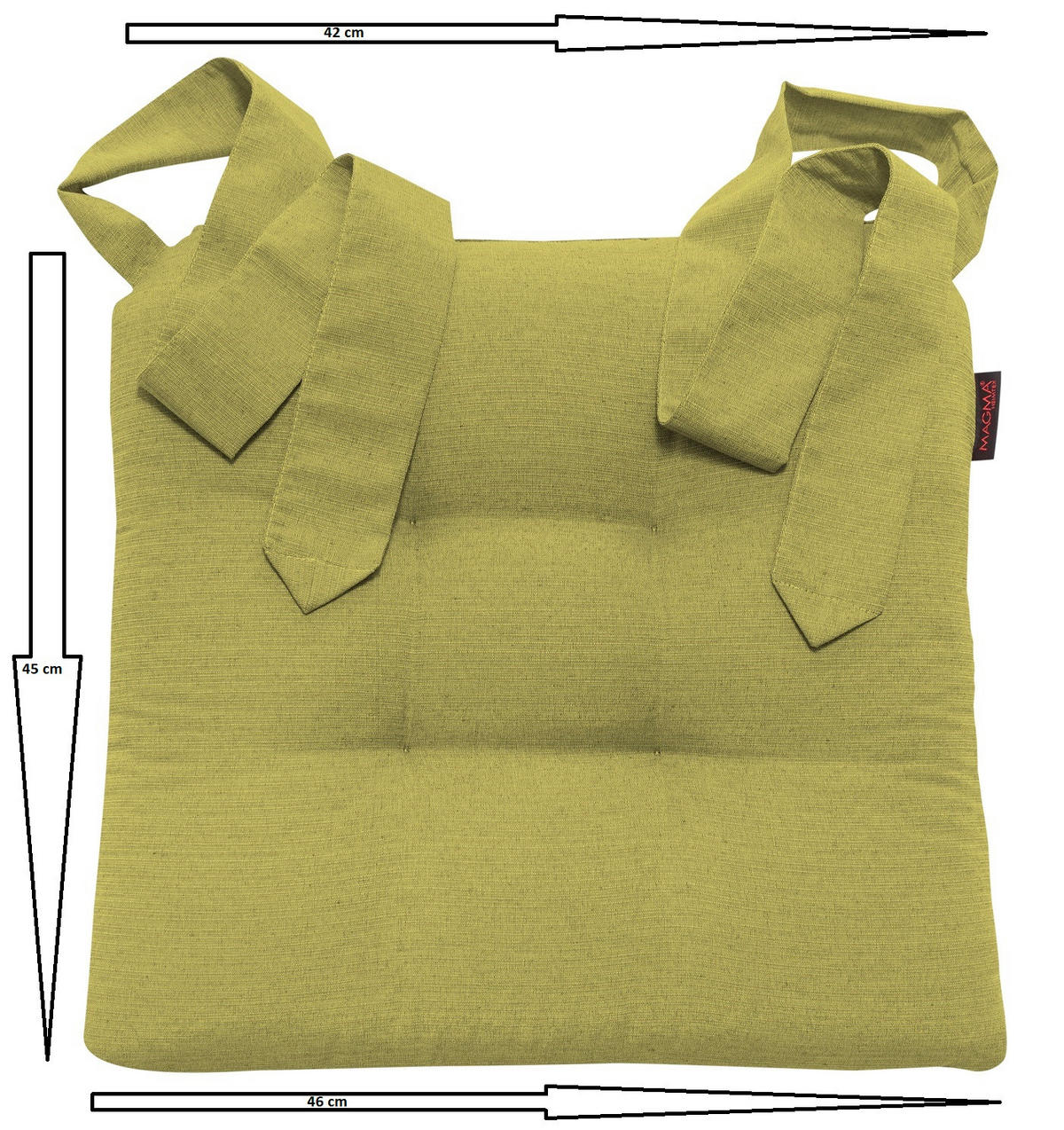 STUHLKISSEN Fino mit Schleifenband grün - Grün, Textil (46/42/7cm) - Magma Heimtexx