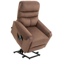 FERNSEHSESSEL Sessel mit Aufstehhilfe mit Massagefunktion Heizung Braun - Schwarz/Braun, Textil/Metall (97/103/79cm) - HOMCOM
