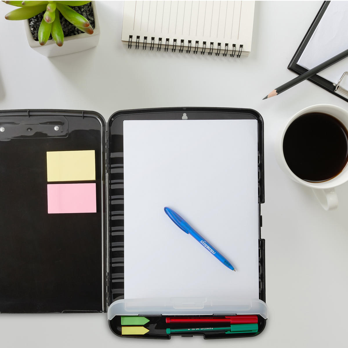 2XZÁPISNÍK - čierna, kov/plast (25/36.5/4cm) - Relaxdays