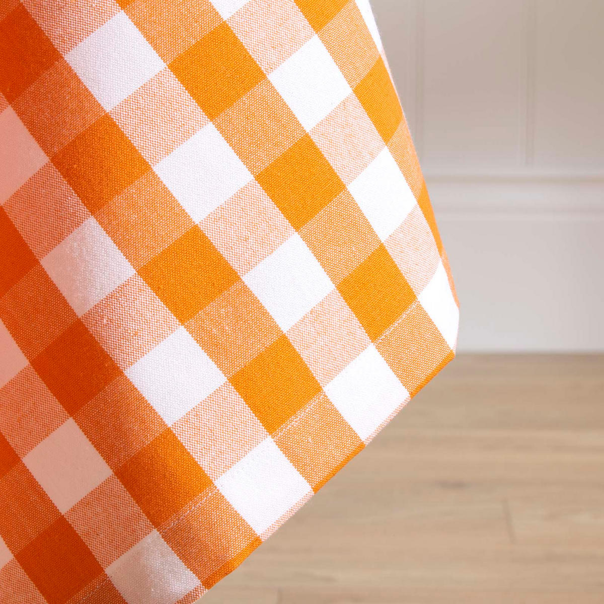 TISCHDECKE Vichy-Karo orange kariert, 137/178 cm - Orange, Textil (137/178cm) - Homescapes