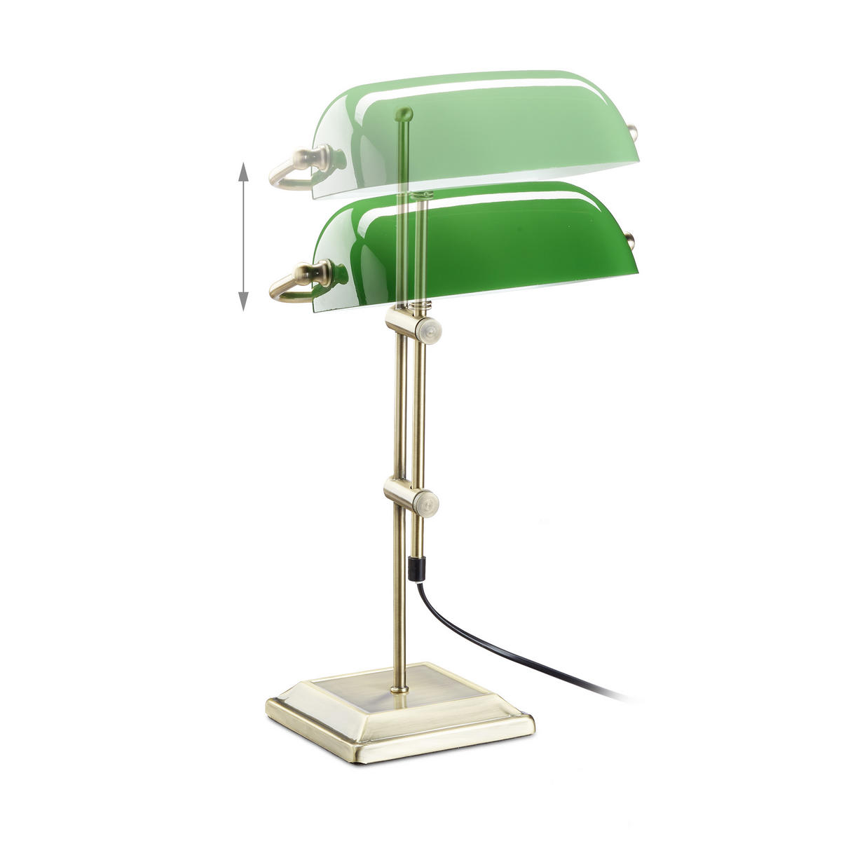 BANKERLAMPE - Multicolor, Glas/Metall (18/27/46cm) - Relaxdays