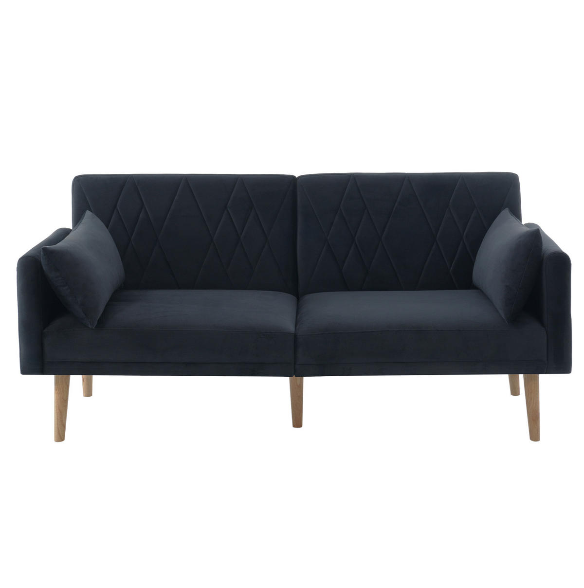 SCHLAFSOFA 180/75/82 cm in Schwarz – mit Samtbezug und verstellbarer Rückenlehne - Schwarz, Textil (180/82/75cm) - BEAOK