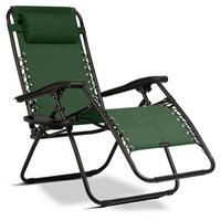 GARTEN-RELAXSESSEL Klappbarer mit Kissen, Grün - Grün, Metall (60/102/110cm)